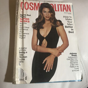 Cosmopolitan Magazine Vintage Cindy Crawford November 1993 Super Hunk Brad Pitt